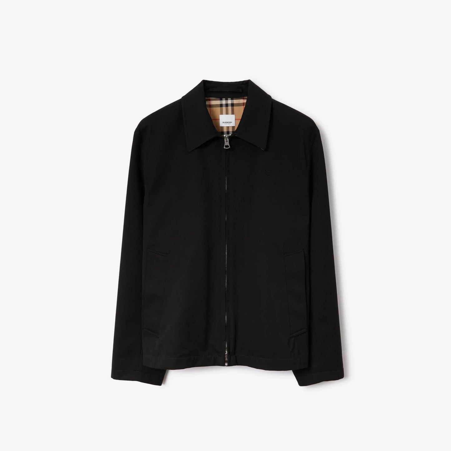 Burberry Cotton Zip Jacket with Signature Check Lining