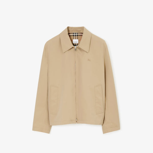 Burberry Cotton Zip Jacket with Signature Check Lining