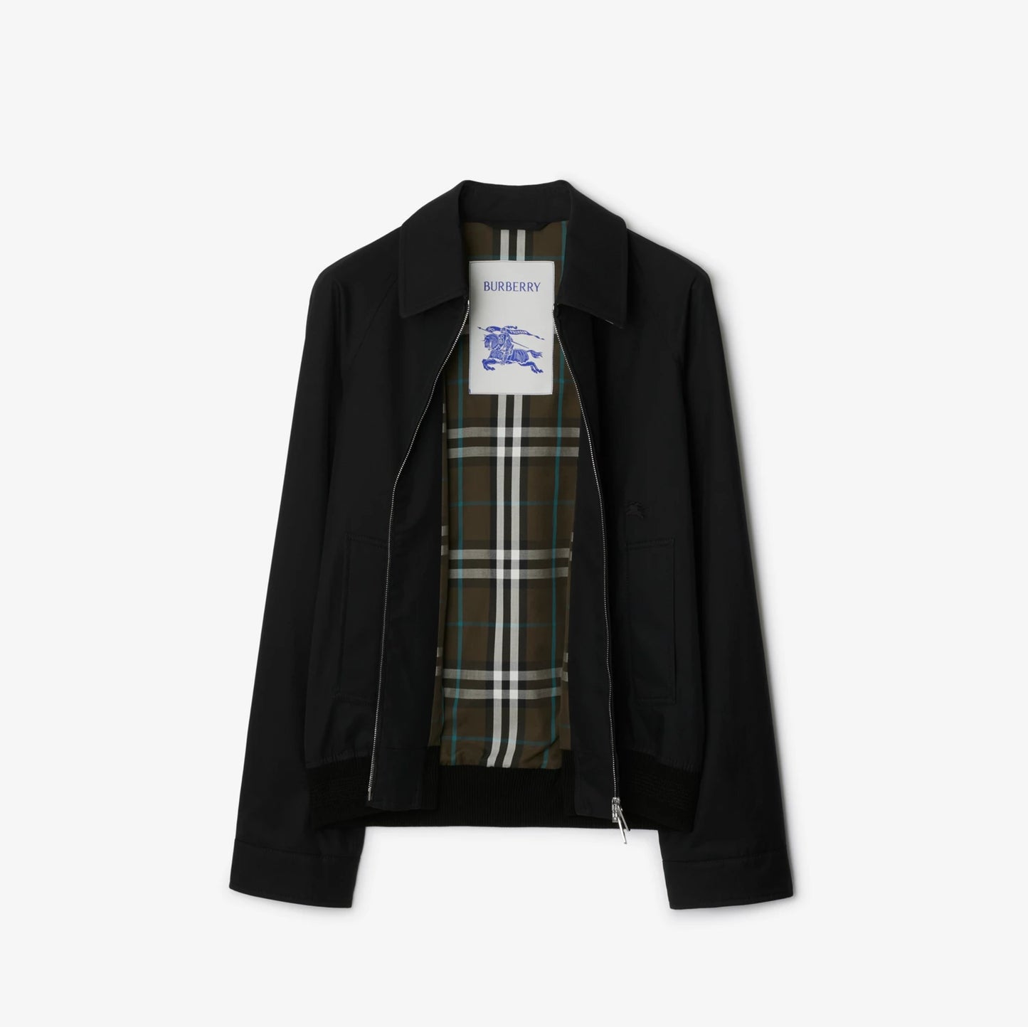 Burberry Cotton Zip Jacket with Signature Check Lining