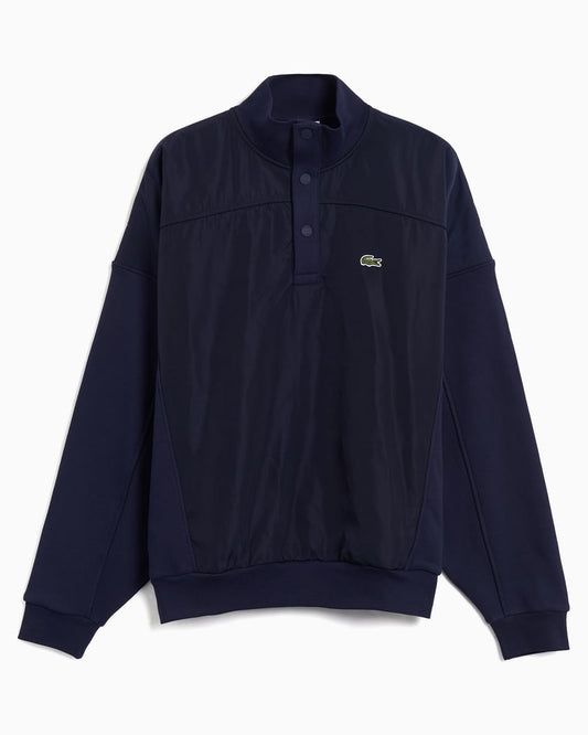 Lacoste Crewneck Sweatshirt with Two-Button Placket