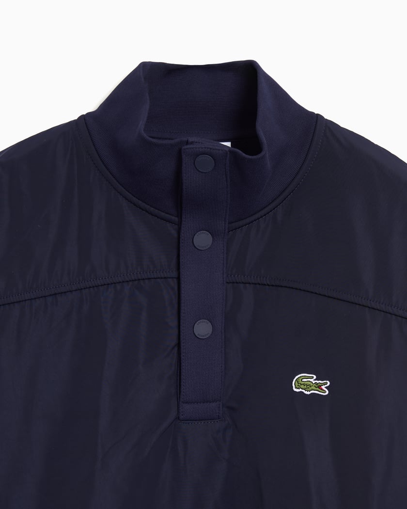 Lacoste Crewneck Sweatshirt with Two-Button Placket