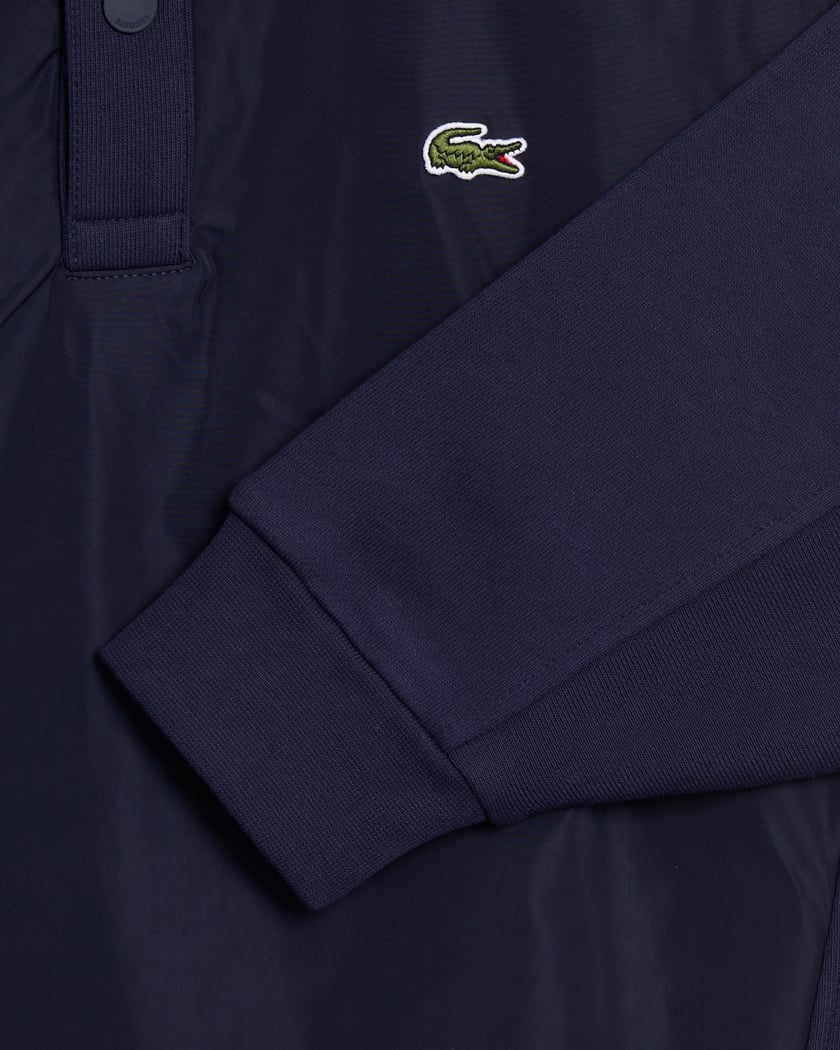 Lacoste Crewneck Sweatshirt with Two-Button Placket